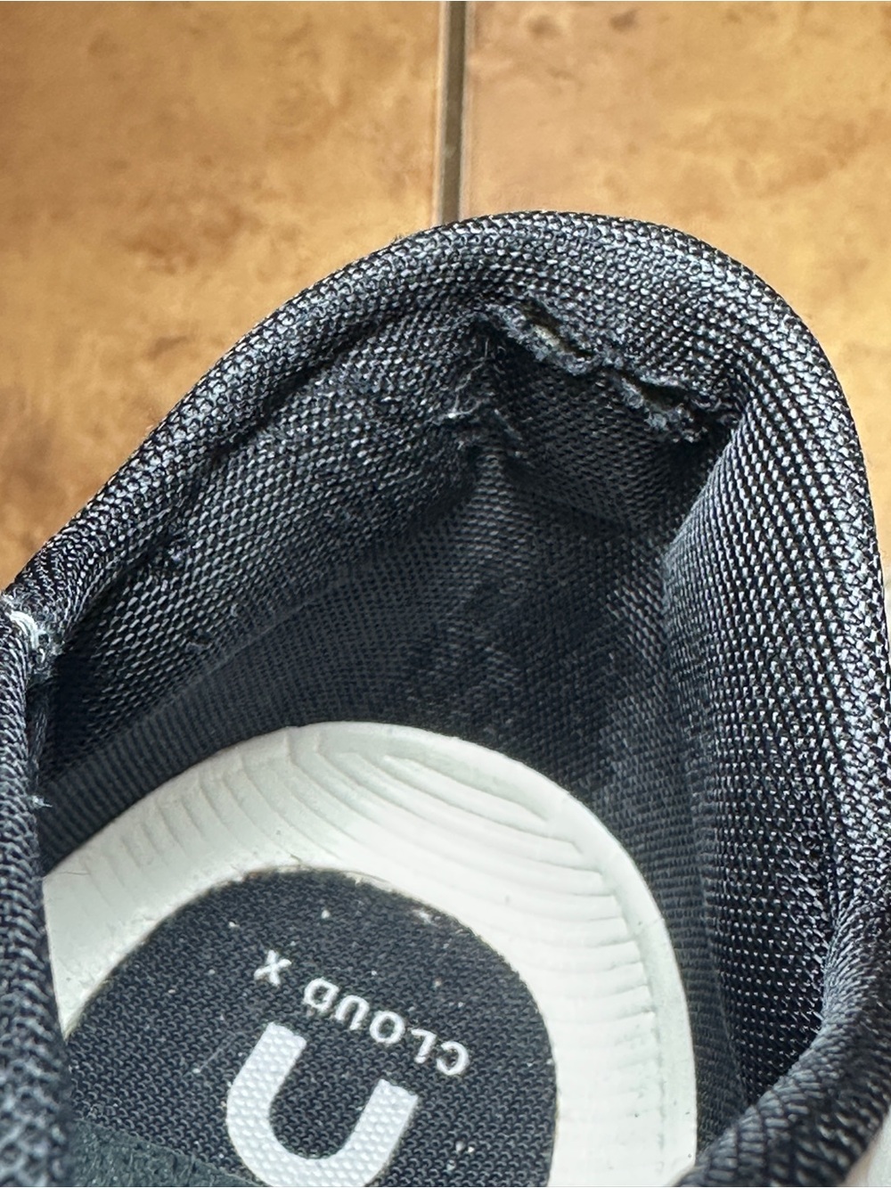On Running Cloud X Women's Athletic Shoes in White and Black - 8 - Picture 6 of 10